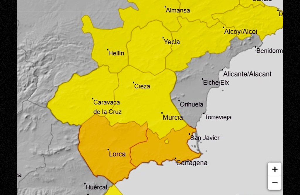 La mayor parte de la Regin, en alerta naranja por riesgo importante de lluvias hasta las 16:00 horas